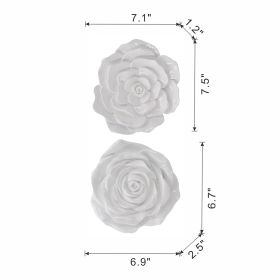 S/2 White Rose Hanging Wall Accents S/2 White Rose Hanging Wall Accents